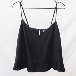 French connection pleated crop tank adjustable